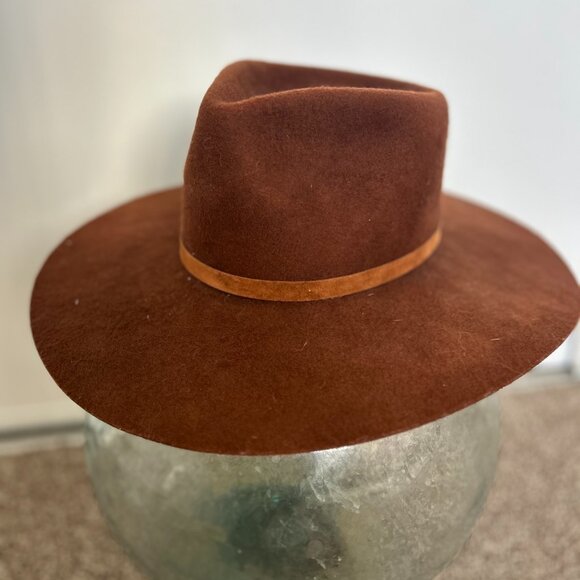 Janessa Leone Brown Felt Hat - Picture 1 of 8